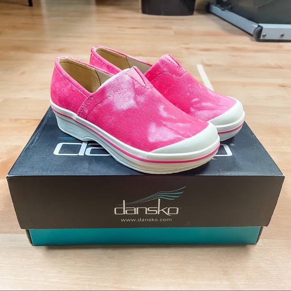 NWT NIB Dansko Pink & White Tie Dye Vesta Clogs Toddler Girls Size 12 - Picture 1 of 8